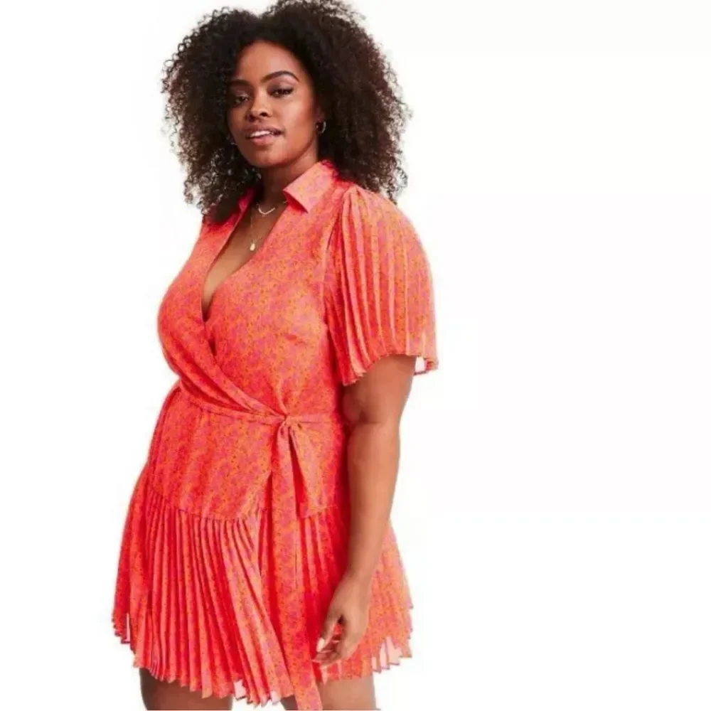 orange wrap mini dress Orange Sherbet One Shoulder Wrap Mini Dress Orange / Medium